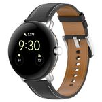Per il cinturino dell'orologio da cucito in rilievo in pelle con orologio Google Pixel (nero)