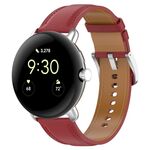 Per Google Pixel Watch Cinturino per orologio cucito in rilievo in pelle (rosso)