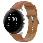 Per il cinturino dell'orologio da cucito in rilievo in pelle con orologio Google Pixel (marrone chiaro)