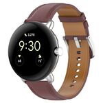 Per il cinturino dell'orologio da cucito in rilievo in pelle con orologio Google Pixel (marrone scuro)