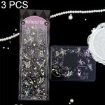 3 PCS Adesivi fai-da-te stereo laser Set di adesivi per materiale decorativo manuale (Elfi farfalla)
