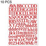 10 pezzi impermeabile alfabeto fai da te manuale adesivo regalo decorazione ufficio adesivo (rosso)
