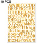 10 pezzi impermeabile alfabeto fai da te manuale adesivo regalo decorazione ufficio adesivo (arancione giallo)