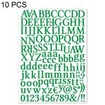 10 pezzi impermeabile alfabeto fai da te manuale adesivo regalo decorazione ufficio adesivo (verde intenso)