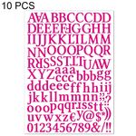 10 pezzi impermeabile alfabeto fai da te manuale adesivo regalo decorazione ufficio adesivo (rosa rossa)