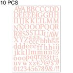 10 PCS Impermeabile Alfabeto Manuale FAI DA TE Adesivo Regalo Decorazione Ufficio Adesivo (Rosa)