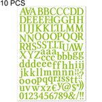 10 pezzi impermeabile alfabeto manuale fai da te adesivo regalo decorazione ufficio adesivo (verde chiaro)