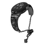 Per Google Pixel Watch Cinturino regolabile con catena diamantata da 20 mm (nero)