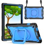 Per Samsung Galaxy Tab A8 10.5 2021 Custodia per tablet con supporto per bracciale in silicone + PC (nero + blu)