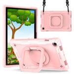 Per Samsung Galaxy Tab A8 10.5 2021 Custodia per tablet con supporto per bracciale in silicone + PC (oro rosa)