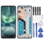 Schermo LCD originale per Nokia 7.2 / 6.2 Digitizer Assemblaggio completo con cornice (argento)