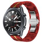 Per Samsung Galaxy watch3 45mm Cinturino in acciaio inossidabile con armatura in metallo (rosso + oro)