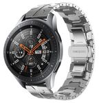 Per orologio Samsung Galaxy 46mm Cinturino in acciaio inossidabile con armatura in metallo (argento)