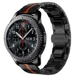Per Samsung Gear S3 Frontier Armor cinturino in metallo in acciaio inossidabile (nero + rosso)