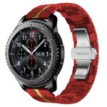 Per Samsung Gear S3 Frontier Armor cinturino in metallo in acciaio inossidabile (rosso + oro)