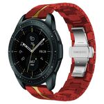 Per orologio Samsung Galaxy 42mm Cinturino in acciaio inossidabile con armatura in metallo (rosso + oro)