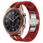 Per Samsung Galaxy Watch3 41mm Cinturino in acciaio inossidabile con armatura in metallo (rosso + oro)