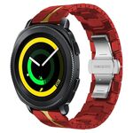 Per Samsung Galaxy Gear Sport Armor cinturino in metallo in acciaio inossidabile (rosso + oro)