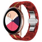 Per Samsung Galaxy Watch Active Armor Cinturino in metallo in acciaio inossidabile (rosso + oro)