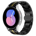 Per Samsung Galaxy Watch5 / Watch5 Pro Armor cinturino in metallo in acciaio inossidabile (nero + oro)