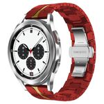 Per Samsung Galaxy Watch4 / Watch4 Cinturino in acciaio inossidabile con armatura classica (rosso + oro)