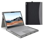 Custodia per laptop in pelle da 15 pollici per MicroSoft Surface Book 3/2/1 (grigio nero)