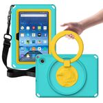 Custodia per tablet antiurto per Amazon Kindle Fire HD7 2022 EVA + PC con telaio impermeabile (verde ghiaccio)