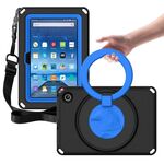 Custodia per tablet antiurto per Amazon Kindle Fire HD7 2022 EVA + PC con telaio impermeabile (nero)