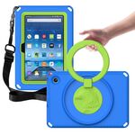 Custodia per tablet antiurto per Amazon Kindle Fire HD7 2022 EVA + PC con telaio impermeabile (blu)