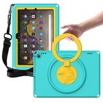 Custodia per tablet antiurto per Amazon Kindle Fire HD10 2021 EVA + PC con telaio impermeabile (verde ghiaccio)