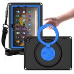 Custodia per tablet antiurto per Amazon Kindle Fire HD10 2021 EVA + PC con telaio impermeabile (nero)