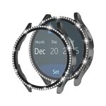 Per Samsung Galaxy Watch4 40 mm singola fila di diamanti elettrolitico PC + cassa dell'orologio in pellicola temperata (nero)