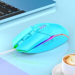 Mouse da gioco per ufficio con cavo USB luce colorata S700 (blu)