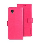Per Alcatel 1 Ultra idewei Custodia per telefono in pelle Crazy Horse Texture (rosa rossa)