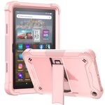 Custodia per tablet antiurto in silicone + supporto per PC per Amazon Kindle Fire HD 8 2022/2020 / HD 8 Plus 2020 (oro rosa)