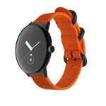 Per Google Pixel Watch cinturino con fibbia in acciaio intrecciato in nylon (arancione + nero)