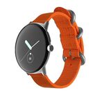 Per Google Pixel Watch cinturino con fibbia in acciaio intrecciato in nylon (arancione + argento)