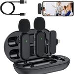 Microfono lavalier wireless One by Two Microfono wireless con riduzione del rumore con custodia di ricarica, porta: 8 pin