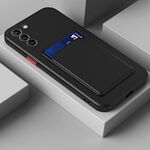 Per Samsung Galaxy S23 5G Skin Feel Card TPU Custodia per telefono con bottoni a contrasto di colore (nero)