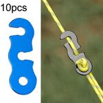 10pcs Baracche all'aperto Fibbia per corda per ombrello in lega di alluminio Fibbia per corda per vento a forma di S(Blu)