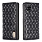 Per Samsung Galaxy A42 5G Diamond Lattice Custodia magnetica in pelle per telefono (nero)