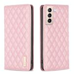 Per Samsung Galaxy S21 + 5G Diamond Lattice Custodia per cellulare magnetica in pelle (rosa)