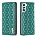 Per Samsung Galaxy S22 5G Diamond Lattice Custodia magnetica in pelle per telefono (verde)