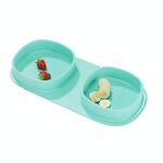 Ciotola per alimenti complementare pieghevole in silicone portatile per esterni (azzurro)
