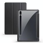 Per Samsung Galaxy Tab S7 Custodia per tablet in pelle intelligente 3 pieghevoli in acrilico (nero)