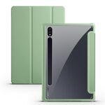 Per Samsung Galaxy Tab S7 + Custodia per tablet in pelle acrilica 3 pieghevoli (verde)