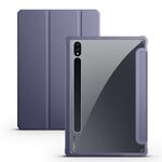 Per Samsung Galaxy Tab S7 + Custodia per tablet in pelle intelligente 3 pieghevoli in acrilico (viola)