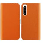 Per Sony Xperia 5 IV Candy Color Litchi Texture Custodia in pelle per telefono (arancione)