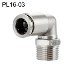 PL16-03 LAIZE Connettore rapido pneumatico a gomito con filettatura maschio in rame nichelato