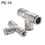 PE-14 LAIZE Connettore rapido pneumatico a T in rame nichelato